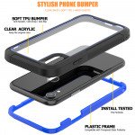 Wholesale iPhone Xs Max Clear Dual Defense Case (Blue)